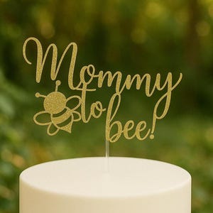 Mommy to Bee Cake Topper – Bee Theme Baby Shower Decoration – Mommy To Bee Gender Reveal Party Decor – Bumble Bee Cake Topper