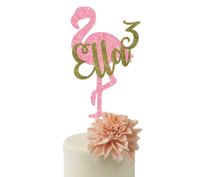 Flamingo Cake Topper. Flamingo Birthday Cake Topper. Personalized Cak…