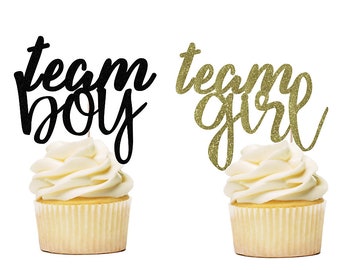 12Ct. Gender Reveal Cupcake Toppers. Team Boy Team Girl Cupcake Toppers. Girl Or Boy Cupcake Toppers. Gender Reveal Party Decoration.