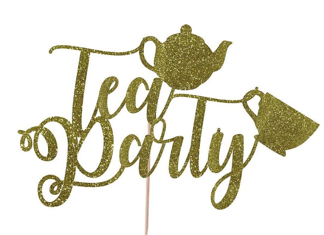 Tea Party Cake Topper. Tea for Two Cake Topper. Tea Party Birthday Cake Topper. Tea Party