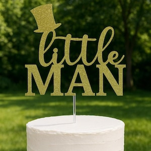 Little Man Cake Topper: Top Hat, Mustache - First Birthday