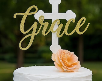 Baptism Cake Topper Christening Cake Topper First Communion Cake Topper Baptism Party Decoration Personalized Baptism Cake Topper