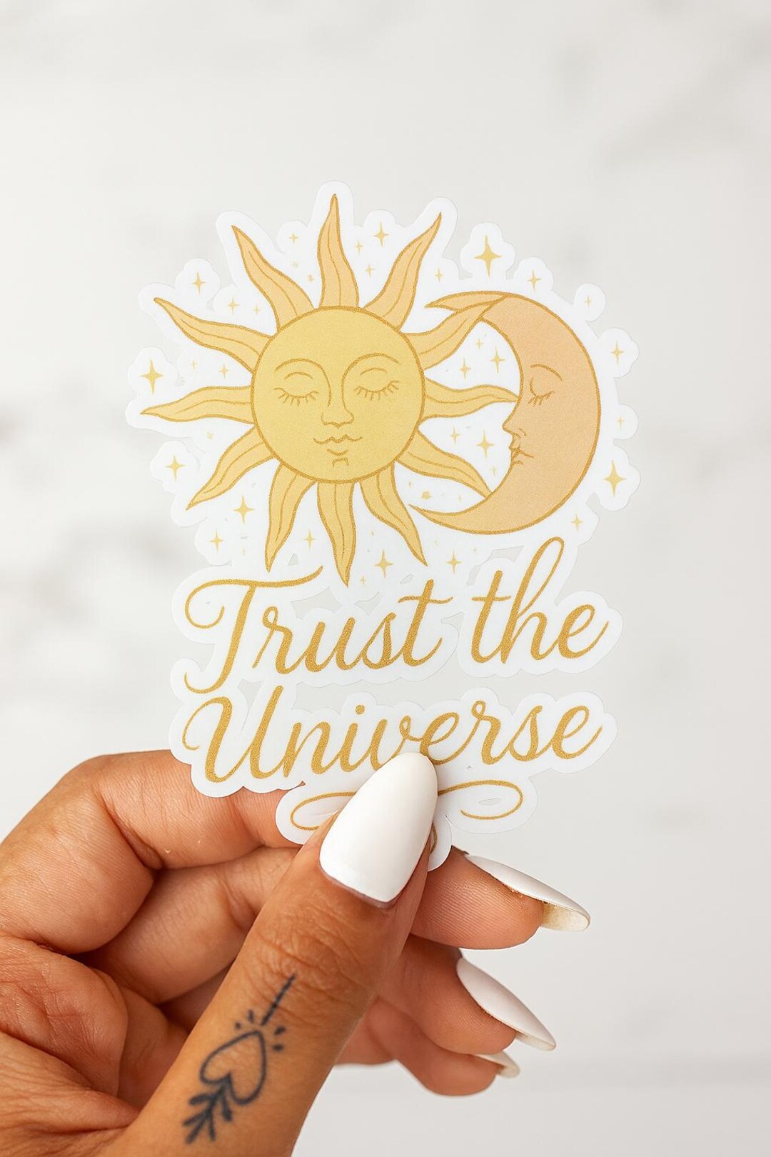 Trust the Universe Sun and Moon Sticker Boho Spiritual Vinyl Sticker ...