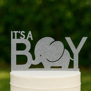 It&#39;s a Boy Cake Topper It&#39;s a Boy Elephant Cake Topper Baby Elephant Cake Topper Elephant Baby Shower Decoration Gender Reveal Party Decor