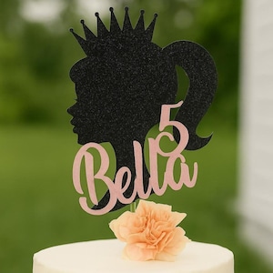 Personalisierter Birthday Cake Topper Prinzessin mit Namen und Alter Geburtstag Cake Topper Benutzerdefinierte Mädchen Geburtstagsdekoration