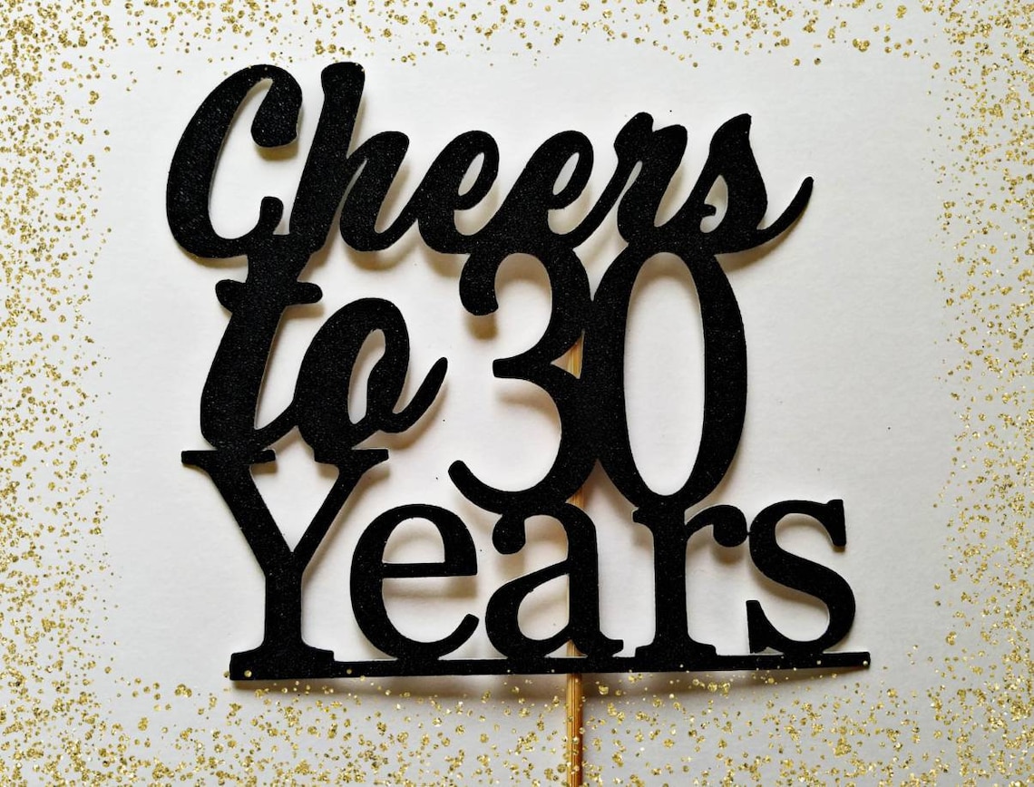 Xsstarmi 1 confezione da 1 topper per torta con scritta Legend Since 1996, con glitter, per 30° compleanno, anniversario di matrimonio, feste, decorazioni per torte, colore nero