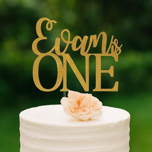 Personalized Name and Number Cake Topper | Custom Glitter Birthday Topper | Any Name Age First Birthday Party Decor Smash Cake