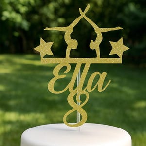 Gymnastics Cake Topper Gymnast Cake Topper Gymnastics Party Decor Gymnastics Birthday Cake Topper Personalized Gymnast Cake Topper