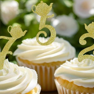 12 Ct. Any Number Cupcake Topper Tea for Two Birthday Cupcake Topper Teapot Cupcake Topper Tea Party Cupcake Topper