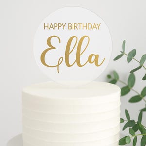 Custom Acrylic Happy Birthday Cake Topper with Name | Personalized Birthday Cake Topper | Birthday Party Decoration | Acrylic Name Topper