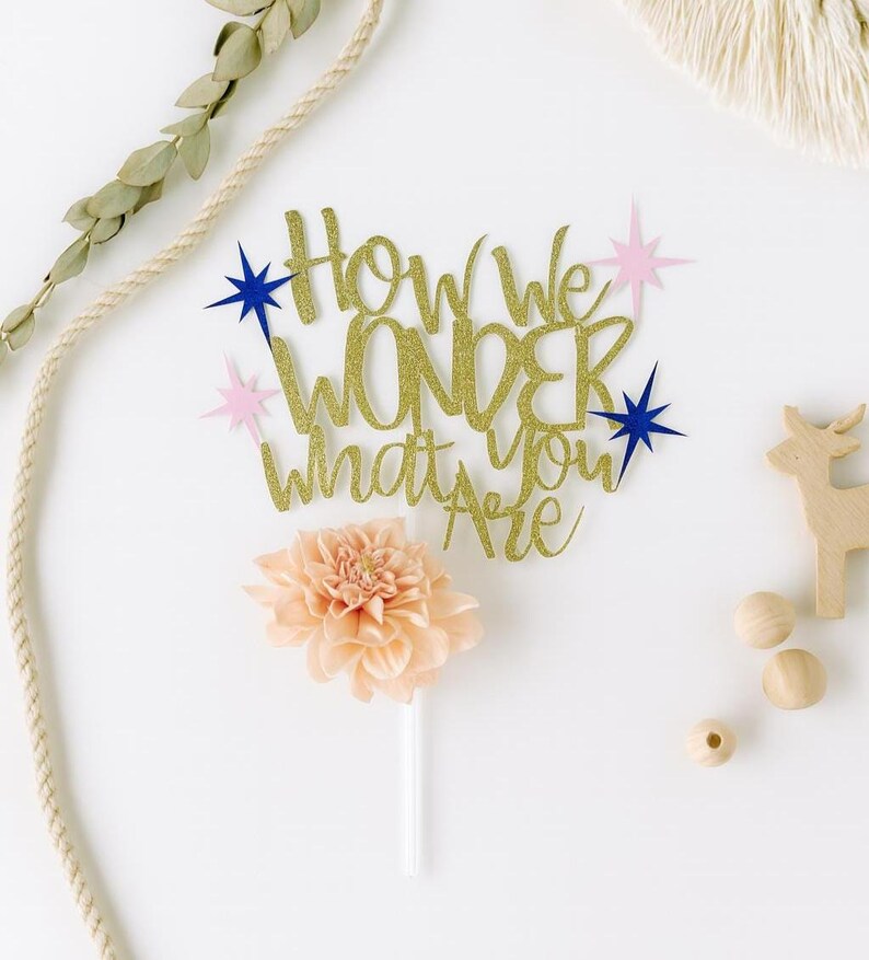 Glitter Gender Reveal Cake Topper: Twinkle Twinkle Little Star - Etsy