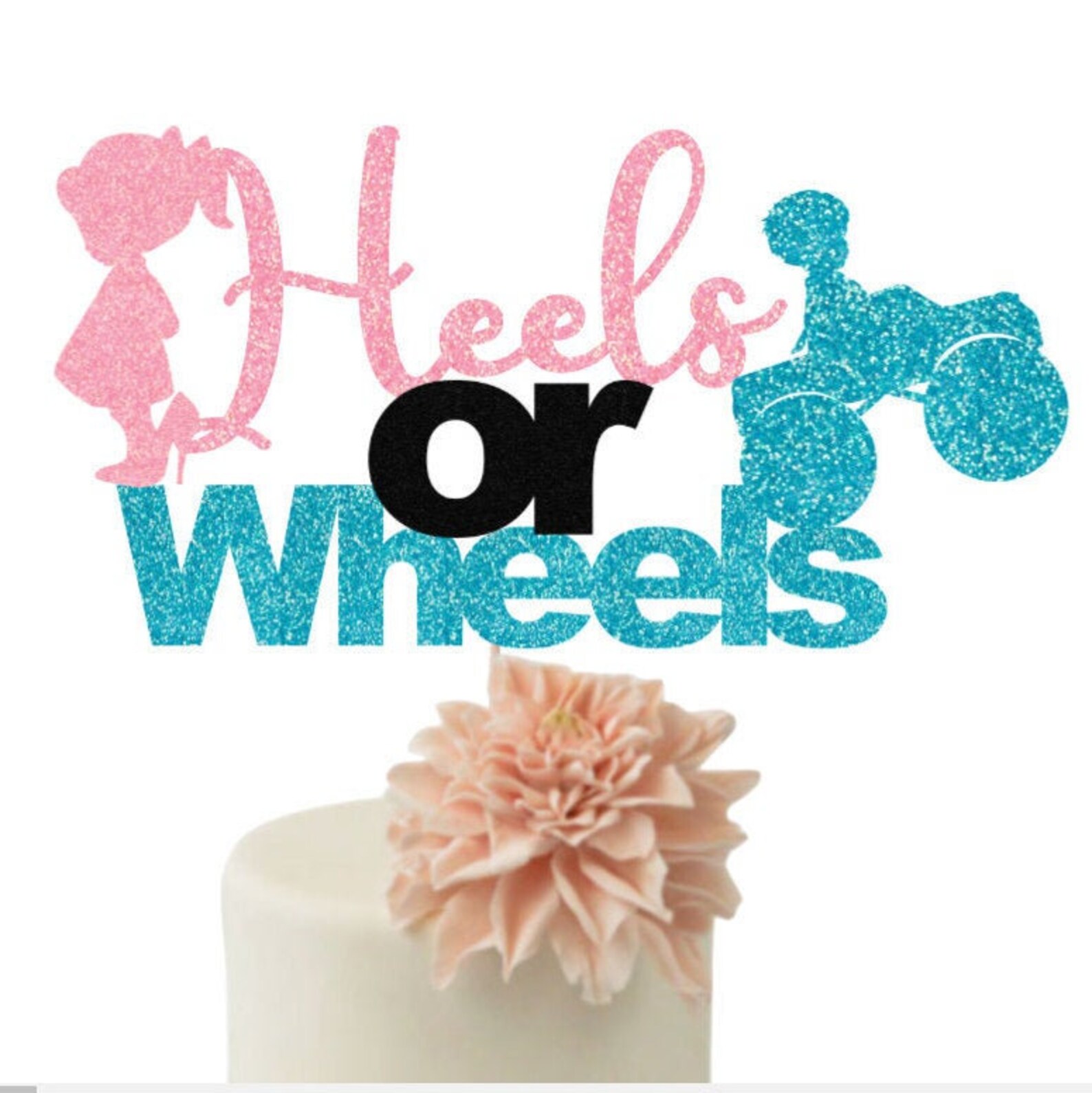 Heels or Wheels Cake Topper. Wheels or Heels Cake Topper. Etsy