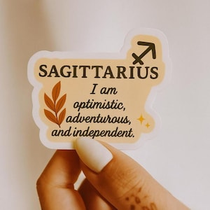 Sagittarius Zodiac Affirmation Sticker Astrology Vinyl Decal | Optimistic Adventurous Independent | Horoscope Gift for Sagittarius