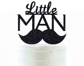 Little Man Cake Topper Mustache Cake Topper Baby Shower Cake Topper 1st Birthday Cake Topper Little Man Birthday Party Decoration.
