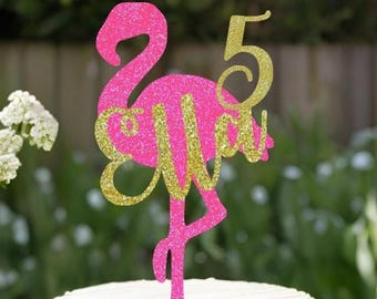 32 PCS Tropical Flamingo Birthday Party Decorations Set - Banner, Cake Topper, Balloons, Cupcake Toppers For Luau & Hawaiian Theme