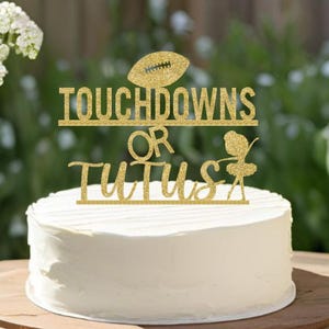 Touchdowns or Tutu Gender Reveal Cake Topper Touchdown or Tutu Cake Topper Gender Reveal Party Decoration for Baby Boy or Girl