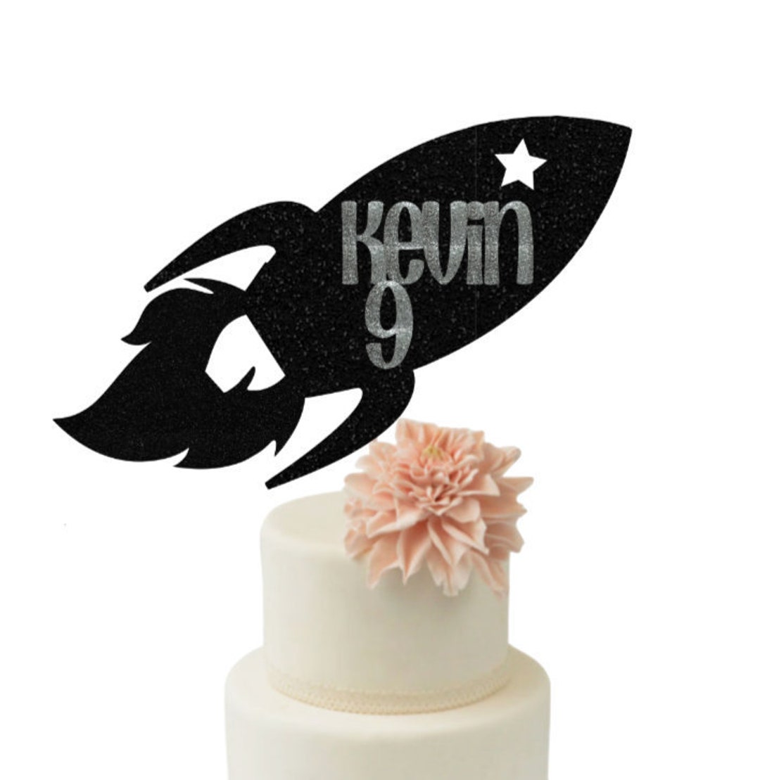 Rocket Ship Cake Topper. Galaxy Cake Topper. Space Birthday Cake Topper. Rocket Ship Birthday ...
