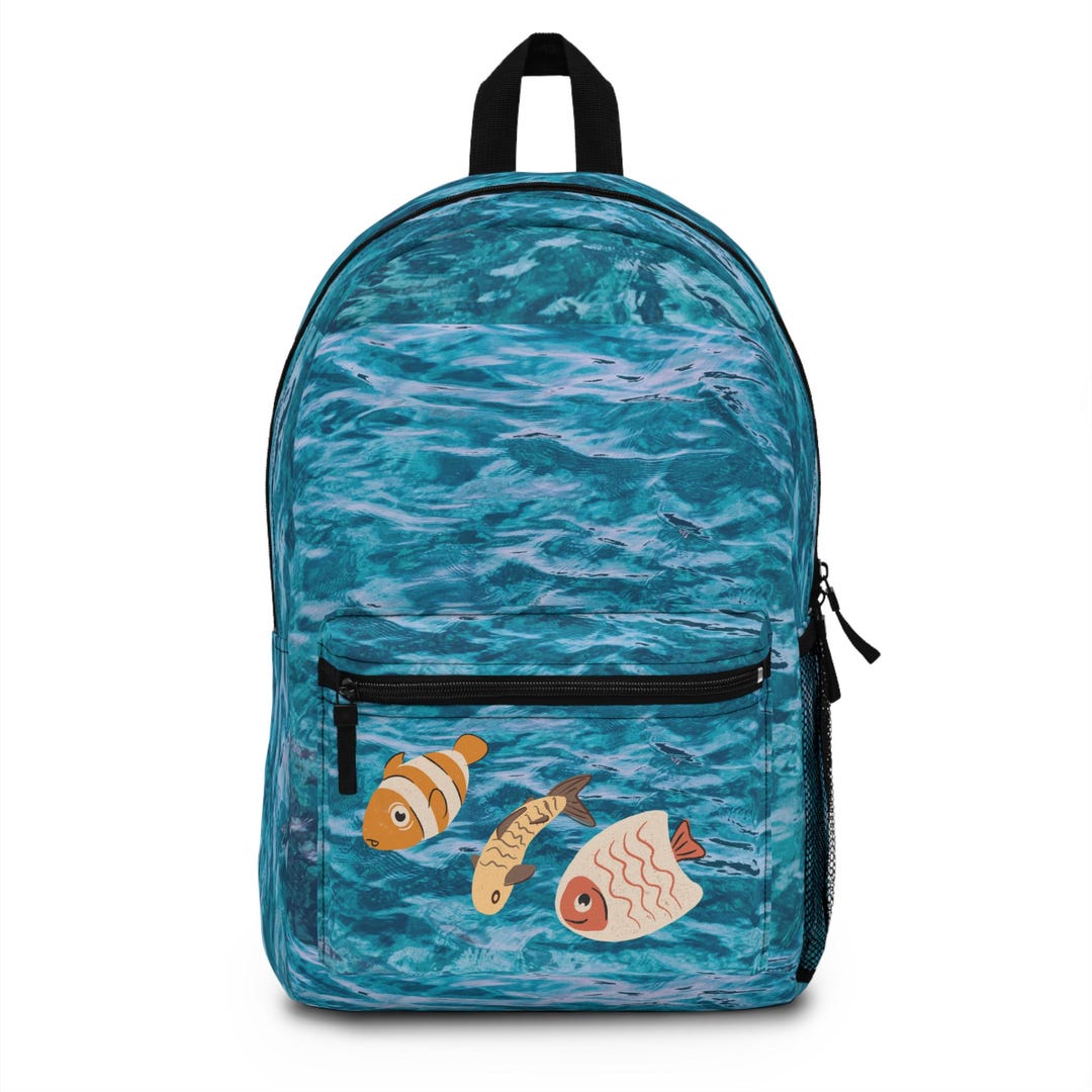 Reef Fish Backpack | Ocean Waves Pattern - Etsy