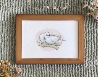 White Doves Original Painting