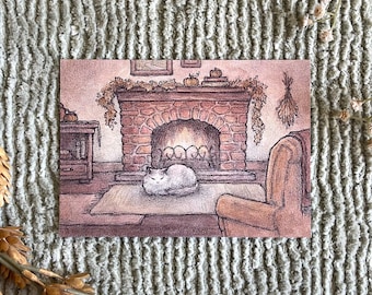Cozy Cat Fireplace