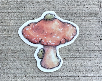 Sticker kikkers op paddenstoel