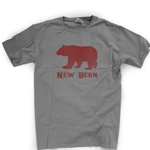 Simple New Bern Bear Tee, Grey