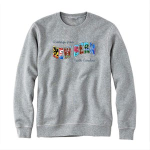 Greetings New Bern Mural Sweatshirt, Ash
