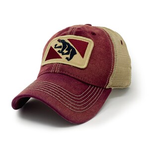 New Bern Flag Trucker Hat, Brick Red