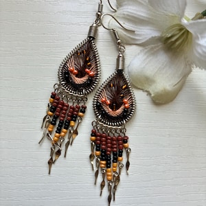 Silk Thread Earrings For Women Handmade Earrings Beads Fashion Jewelry Birthday Gift For her Peruvian Handmade Tassel Earrings