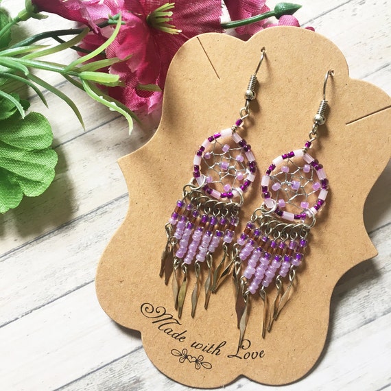 Dreamcatcher Earrings Handmade Peruvian Jewelry Boho Thread