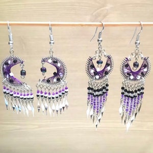 Silk Thread Earrings For Women Handmade Jewelry For Her Pendants Peruvian Birthday Gift Ideas