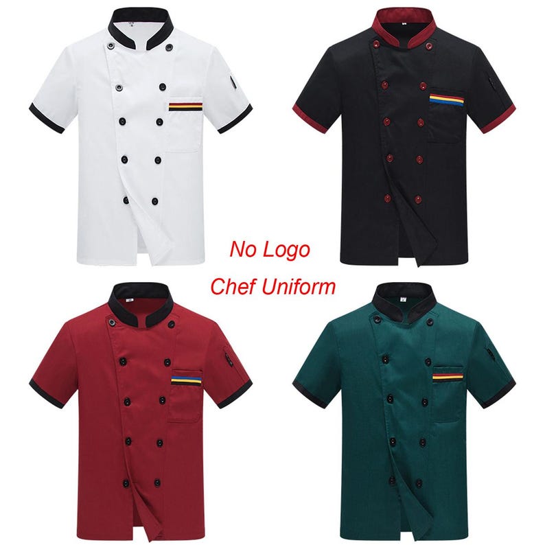 Chef Uniform Costume Breathable Food Service Top Custom Logo Printing ...