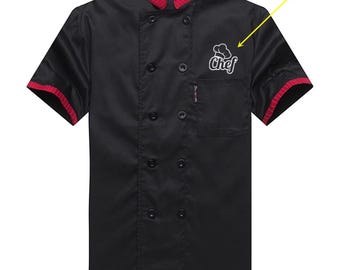 Chef Uniform Costume, Breathable Food Service Top, Custom Logo Printing Chef Jacket, Short Sleeve Restaurant Kitchen Chef Coat