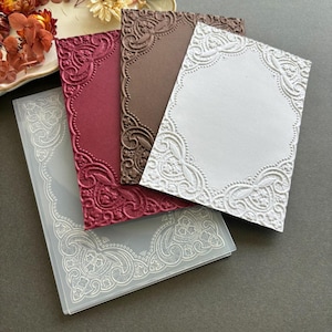 Ornate Vintage Frame Embossing Folder for Card Making, 3D Elegant Border Template