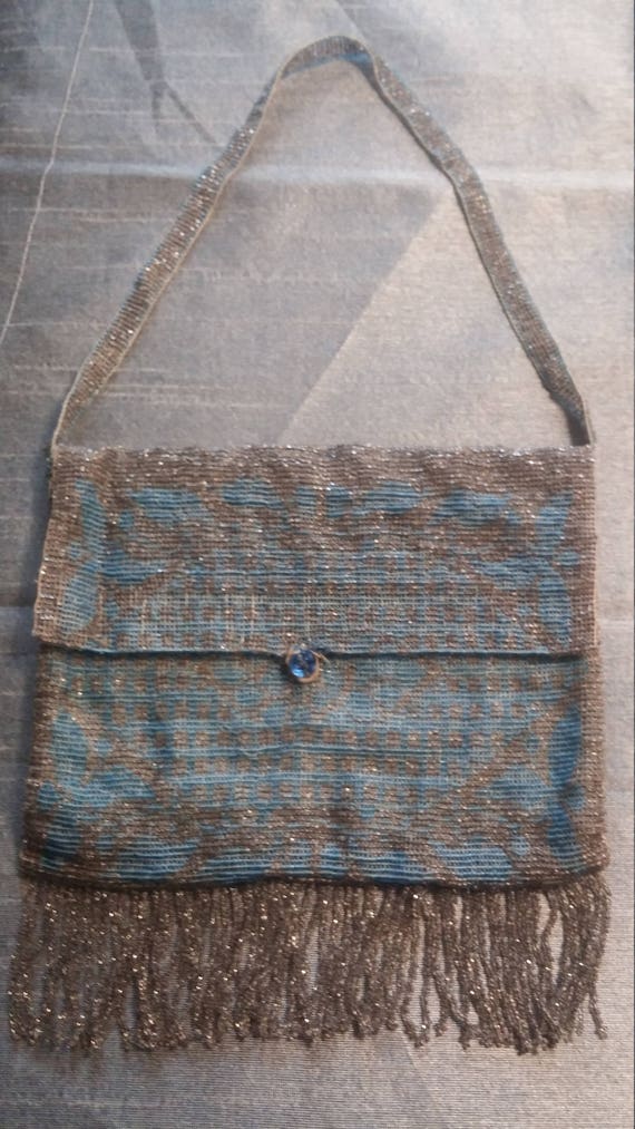 Exquisite Antique Beaded Purse/Handbag with Beaded