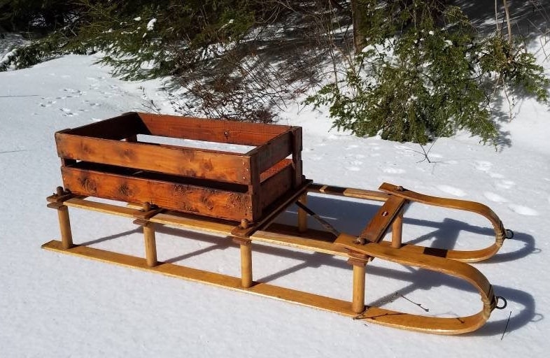 L.l.bean Folding SLED Very RARE VINTAGE White Oak. Hunting, Ice Fishing