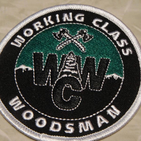 Working Class Woodsman PATCH- WCW logo/Iron on or sew on patches. 3.25"