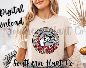 Bulldogs Camo Shirt PNG, Southern Design (Digital Download)
