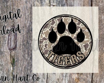 Tigers Camo Pfotenabdruck PNG Shirt (digitaler Download)