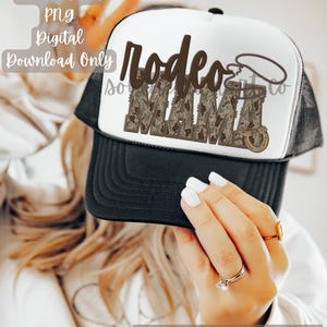 Rodeo Mama Hat Patch PNG, Womens Hat Patch, DTF Hat Patch Png, Faux Embroidery PNG, Trucker Hat Bar Patch