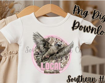Southern Little Girl Shirt Camo Shirt PNG, Dove Hunting (Digital Download)