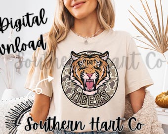 Tigers Camo Shirt PNG, Southern Style (Digital Download)