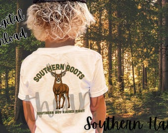 Southern Deer Camo Shirt PNG, Kids Design (Digital Download)