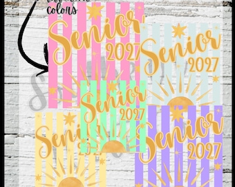 Senior Sunrise 2027 PNG Bundle | Class of 2027 Graduation PNG | Retro Sunrise Shirt| Senior Year Sublimation | Instant Download