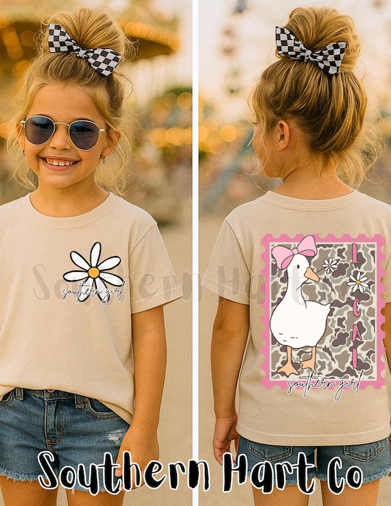 Cute Goose Southern Little Girl Shirt Shirt PNG, Southern Girl Shirt, Southern Shirt PNG, Southern Girl Camo Shirt PNg