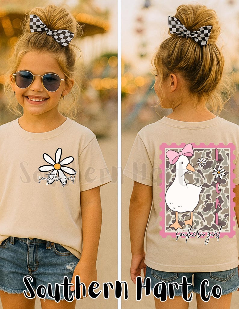 Cute Goose Southern Little Girl Shirt Shirt PNG, Southern Girl Shirt, Southern Shirt PNG, Southern Girl Camo Shirt PNg image 1