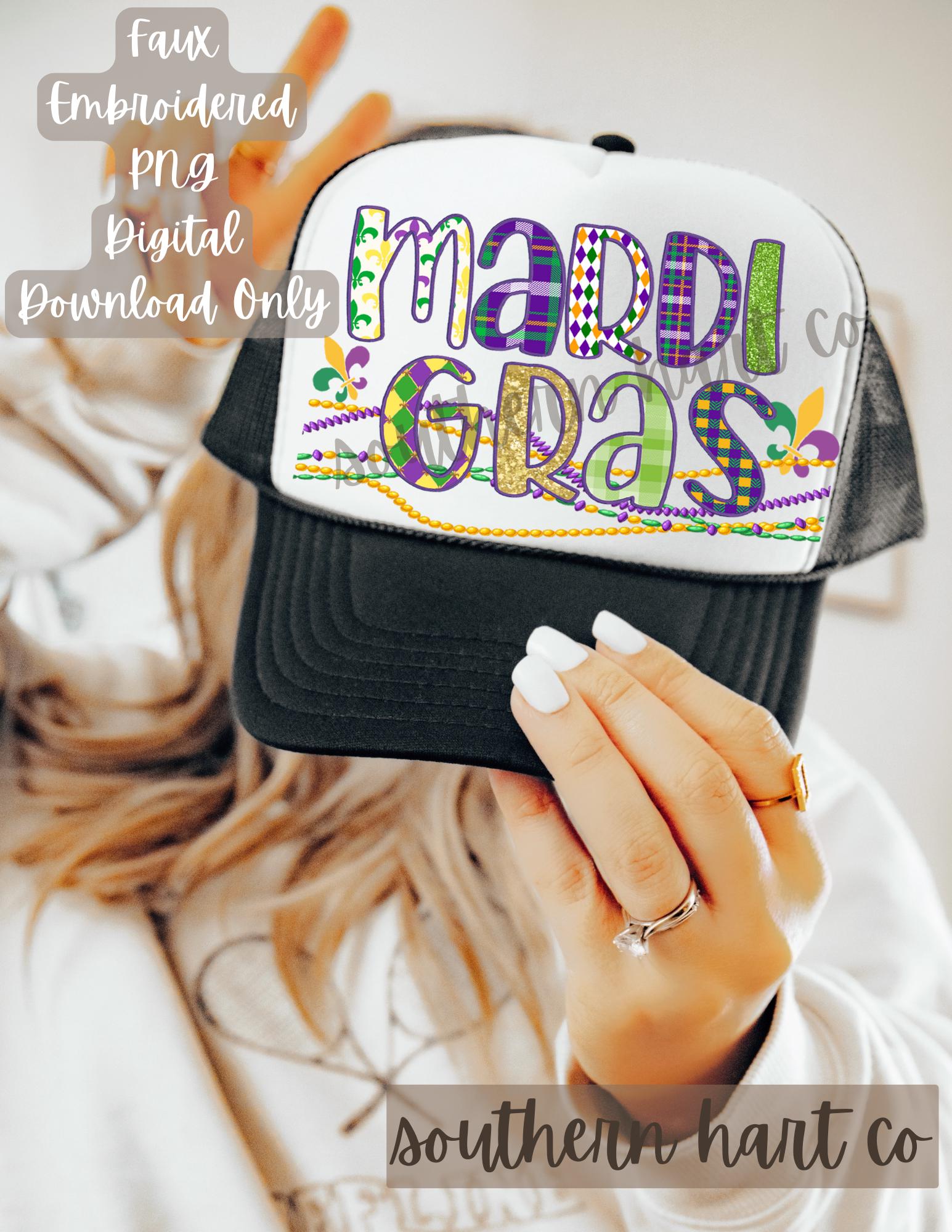 Mardi Gras Hat Patch PNG, Trucker Patch Design (digital  display picture 3