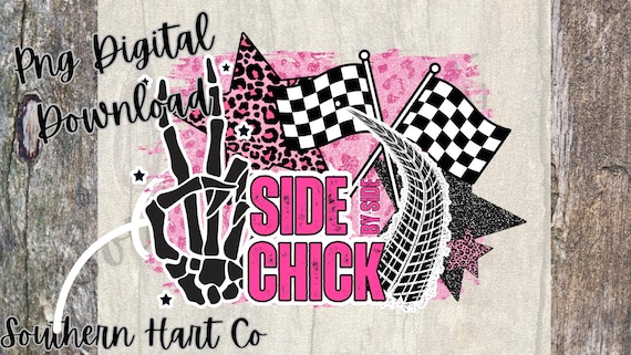 Trendy Trucker Hat Patch PNG, SXS Side Chick Design (Digital Download)