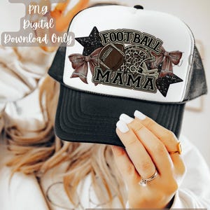 Football Mama Hat Patch PNG, Womens Hat Patch, DTF Hat Patch Png, Faux Embroidery PNG