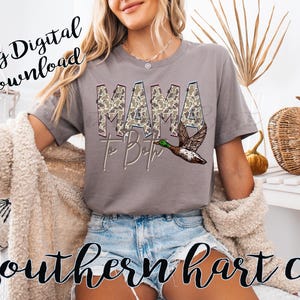 Mama to Both Shirt PNG, Mama Duck PNG, Duck Camo PNG, Camo Mama Shirt